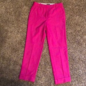 Hot Pink J Crew Cropped Work Trousers